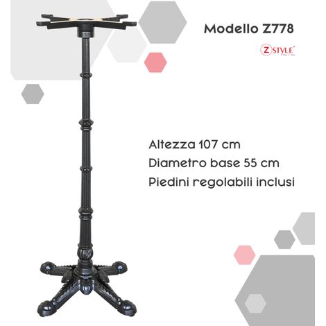 Base per Tavoli in Ghisa - Zstyle Z778: 55 x H 107 cm base tavolo, gamba tavolino , piede centrale, metallo, per catering bar ristoranti bistrot - basamento - per interno / esterno