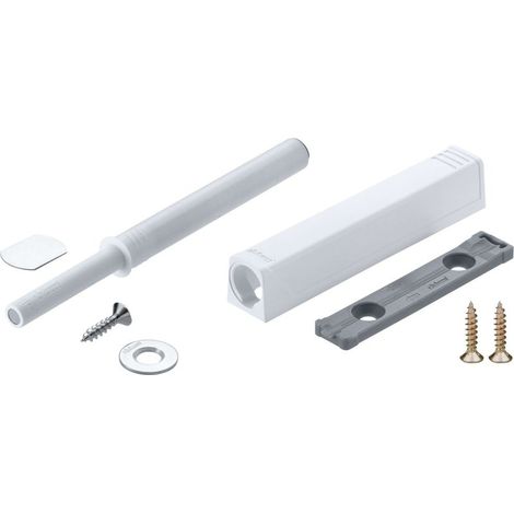 Verstellbarer, magnetischer, druckempfindlicher Türverschluss – 79 x 14 mm Schraubadapter – Aufschraubschraube für Küchenschränke – Weißer Kunststoff (1/2)