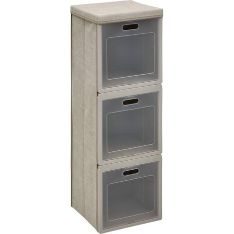 Cube de Rangement 3 Cases "Cube'n Door" 91cm Beige (1/5)