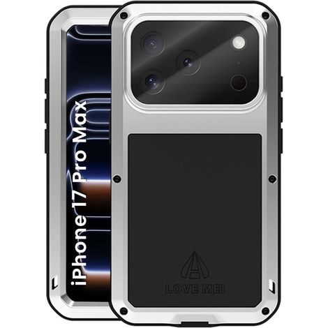 Love Mei Hülle für iPhone 17 Pro Max, mit Glas geschützt, Silber (1/5)
