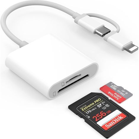 Lecteur de carte SD pour Phone/Pad, USB-C vers Micro SD TF, lecteur de carte mémoire USB-C, lecteur de carte mémoire pour téléphone 14/15/Pro MAX/Pro/Plus/Pad Pro/MacBook (1/5)