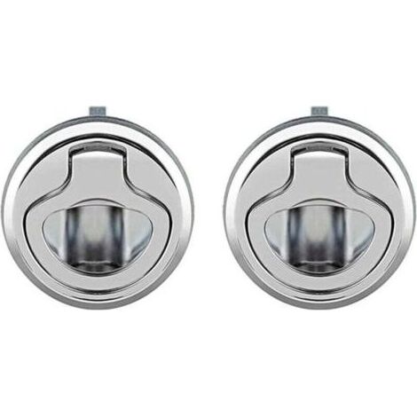 2 Pcs Loquet de Trappe Affleurant en Alliage de Zinc, Porte Affleurante Tirer la Trappe Slam Loquet Verrouillage pour Bateau Camping Car, Argent (1/4)