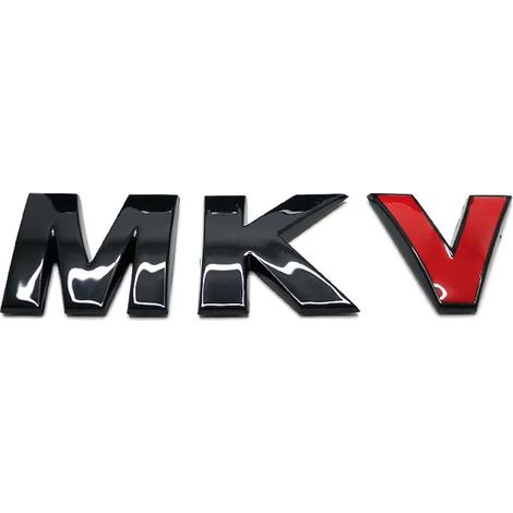 (Coffre) - Autocollant automobile noir brillant, lettres 3D, logos de calandre MKV, emblème GLOF 5, badges de coffre MK5 (1/5)