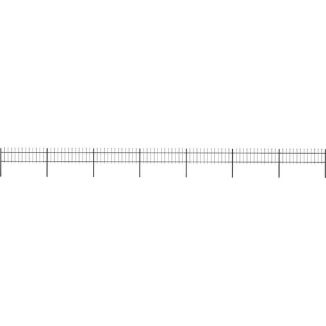 277599  Garden Fence with Spear Top Steel 1248x60 cm Black (7x144923) vidaXL