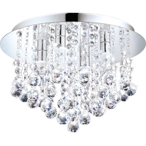 EGLO LED Plafonnier Almonte, lampe de plafond 4 flammes pour salle de bain (1/5)