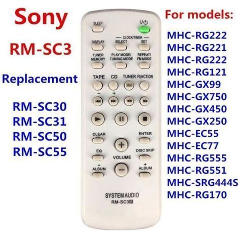 Neue Fernbedienung RM-SC3 für RM-SC30, RM-SC31, RM-SC50, RM-SC55 für SONY CD-HiFi-Audiosysteme MHC-RG222, MHC-RG221, MHC-RG222 MH (1/3)