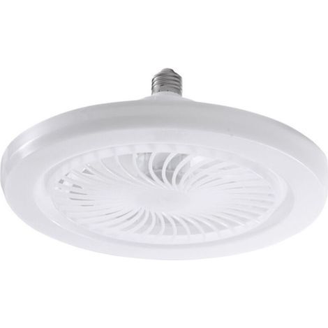 Deckenventilator mit Fernbedienung, 30 W, 25 cm Durchmesser, kleiner, leiser LED-Ventilator mit E27-Glühbirne fürs Schlafzimmer