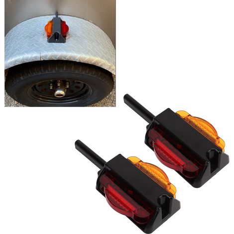 Phares de voiture, feux de garde-boue de remorque, feux de gabarit, paires gauche et droite, feux de gabarit de camion 12V, bicolores rouge et jaune. (1/5)