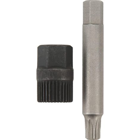 Outil de Cannelure D'alternateur, Kit de clé à Poulie D'alternateur 33 Dents Cannelée Douille Foret Extracteur Outil de Remplacement en Acier pour Alternateurs (1/5)
