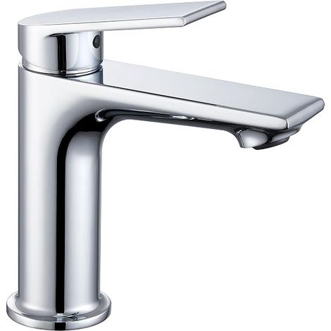 CECIPA Einhebel-Waschtischarmatur mit 11 cm Auslaufhöhe, Chrom Abnehmbarer Luftsprudler, konstanter Durchfluss, wasser- und energiesparend, leise Keramikkartusche, einfache Installation (1/5)