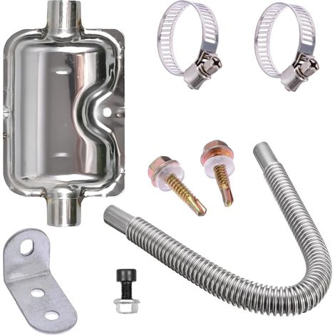 Silencieux d'échappement 24 mm + tuyau d'échappement de 60 cm pour générateur d'électricité, tuyau d'échappement de voiture, chauffage auxiliaire, kit de silencieux, accessoires de chauffage de (1/5)