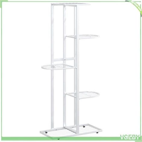 Support pour plantes - FAFEICY - 336111 - 5 niveaux - Blanc - Métal (1/5)