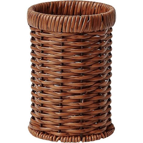 Porte-couverts en rotin synthétique tressé à la main, panier à couverts tressé, organisateur d'ustensiles de cuisine-15.60X10.40X10.40CM