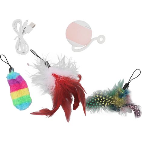 1 Juguete interactivo para gatos, bola rodante automática, luz LED, 2 velocidades, recargable por USB tipo C, para interiores (1/5)