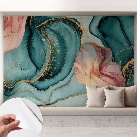 Fotomurale adesivo - Carta da parati adesiva - per la cucina camera da letto per la soggiorno - Onde artistiche 208x146 cm (1/5)