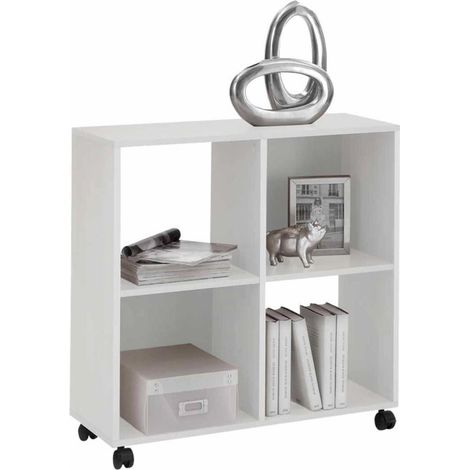 Étagère 4 Cases Design "Timpa" 78cm Blanc (1/3)