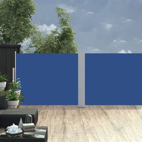 Auvent latéral rétractable de Jardin,Marquise,Store Banne,Anti-UV Bleu 140 x 1000 cm -FR48009 (1/5)