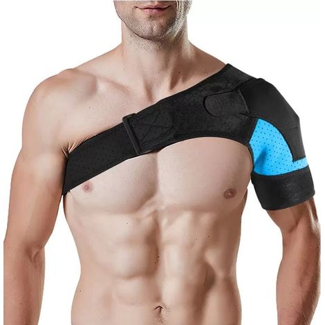 Support D'épaule Bras De Support D'épaule Sangle Néoprène Attelle Épaule à Bandage Réglable pour Tendinite Épaule Luxation Sport Blessure Récupération, L'épaule Gauche Et Droite(Bleu)