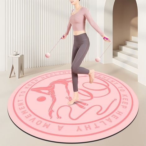 HSS-Tapis de gym à domicile, tapis absorbant les chocs et le bruit pour salles de sport,convient pour la corde à sauter et les exercices cardio - rond de 100 cm de diamètre-140x140cm