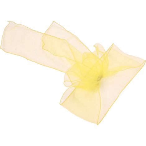10 Stück Organza-Stuhlschleifen für Bankettveranstaltungen, exquisite Stuhlschleifen für Hochzeitsfeiern, leuchtend gelb (1/5)