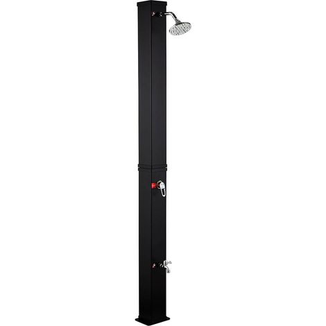 Home Deluxe - Solardusche OLYMP - 40L Wassertank, integrierte Fußdusche, PVC, Schwarz Matt, einfache Montage I Gartendusche Außendusche Solardusche Garten Solar PVC Dusche Sommer 