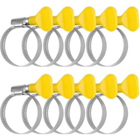 10 Pièces Collier de Serrage Inox 25–40mm, Réglable Durite, Colliers avec Poignée, Set Piscine pour Piscine,Jardin,Plomberie - (1/5)