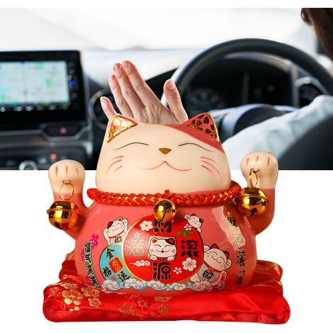 Tirelire Chat Porte-Bonheur 11,5 cm, adorable et raffinée, en céramique rose, symbole de chance et de prospérité. Décoration de bureau. (1/5)