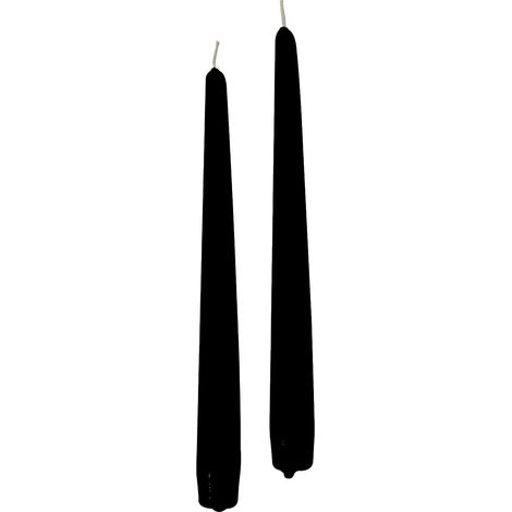 Cereria di Giorgio Risthò Bougies coniques pour chandelier, cire de paraffine, noir, 2,2 cm, 10 unités (1/5)