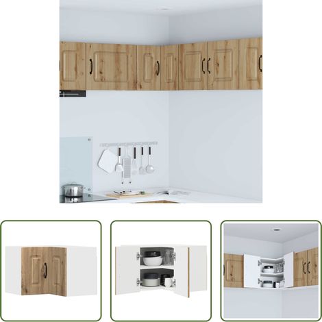 Holzschrank - Küchenschrank mit Speicher Kalmar Artisan-Eiche 57 x 57 x 40 cm (1/5)