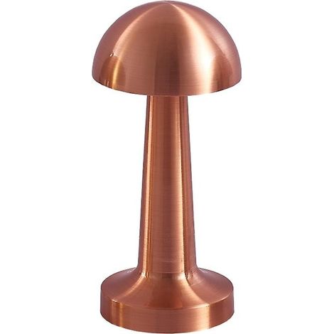 Lampe de table LED rechargeable à capteur tactile, lampe de bureau, décoration pour chambre, restaurant ou bar (cuivre rouge) (1/4)