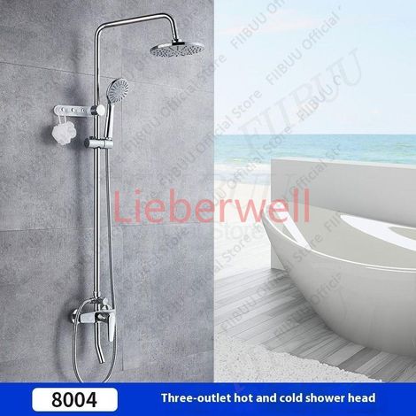 Système de douche mural, ensemble de douche à économie d'eau avec douchette supérieure, pistolet de pulvérisation à pression accrue, ensemble de douche multifonction pour salle de bain (1/5)