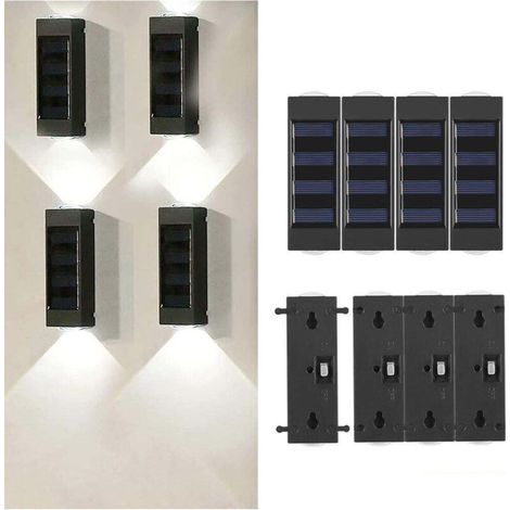 Lot de 4 appliques solaires murales extérieures pour porche et éclairage décoratif (1/5)