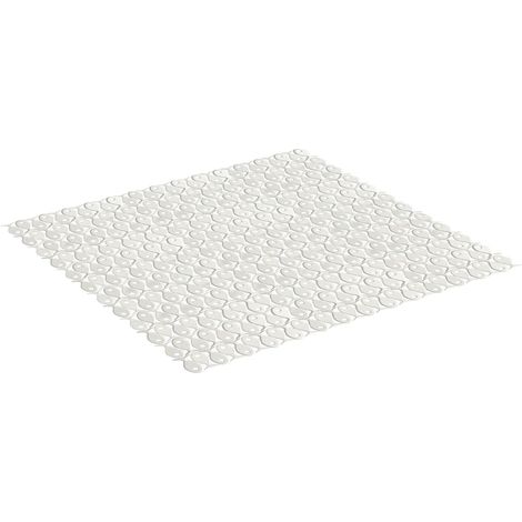 TATAY Tappetino Antiscivolo da Doccia o Vasca, di PVC con Ventose, Resistente a muffe e microbi, antibatterico, Design Pesci, Bianco Pergamo, Dimensione 54 x 54 cm (1/4)
