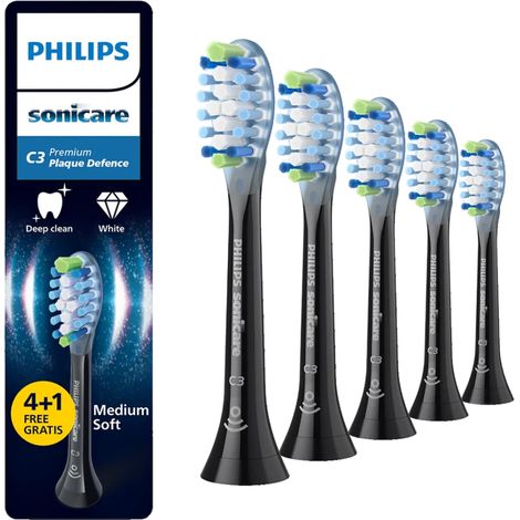 Têtes de brosse à dents soniques Philips C3 Premium Plaque Defense HX9045/88, noires