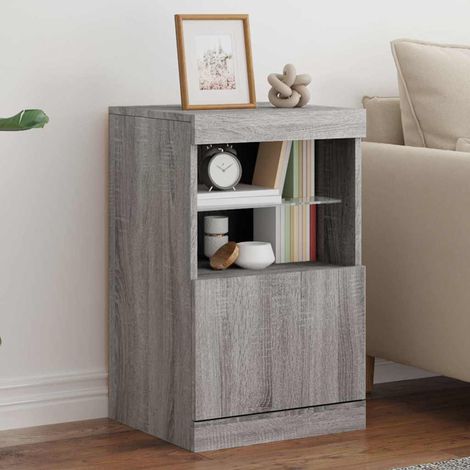 Sideboard mit LED-Leuchten Grau Sonoma 41x37x67 cm