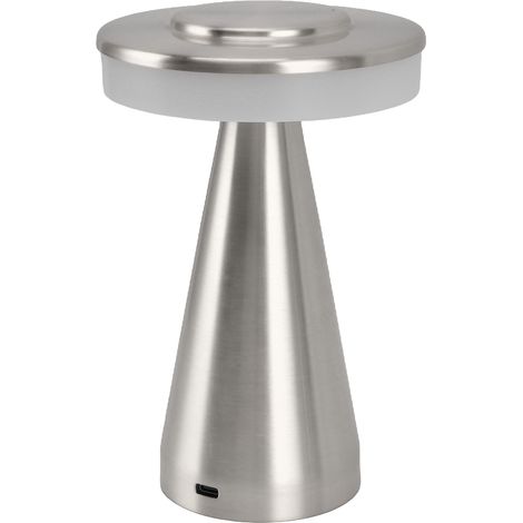 Lampe de chevet LED portable, 3 températures de couleur, commande tactile, rechargeable, lampe de nuit argentée (1/5)