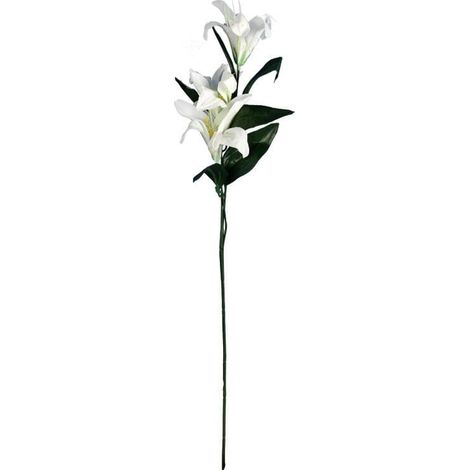 Ramo decorativo bianco con tre gigli - Aspetto naturale, Altezza 60 cm (1/3)