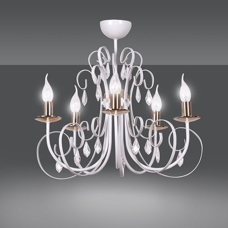 Plafonnier Emibig Foreman blanc/or 5 lumières 5xE14 (1/2)