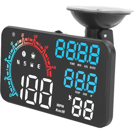 Compteur GPS avec Alarme de Vitesse, Rappel de Fatigue au Volant, Écran HD Résistant, Affichage Tête Haute Universel pour Voiture, Multicolore (1/5)