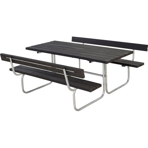 Plus Kombimöbel Classic 177 x 177 x 75 cm,2 Rückenlehnen,Kunststoff schwarz Gartenmöbel-Set
