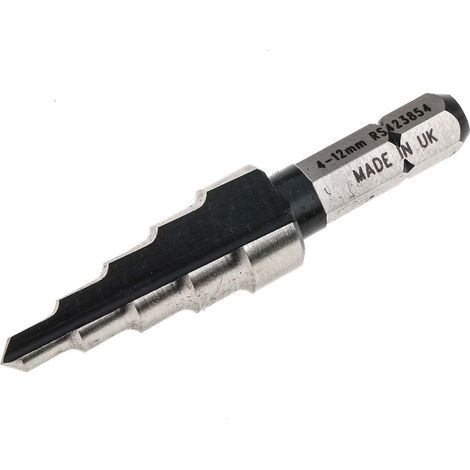 Foret étagé RS PRO 4mm 12mm, HSS ( Prix pour 1 )