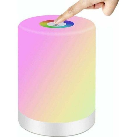 LED Night Light, Smart Bedside Lamp with Touch Control, USB Rechargeable, Portable, RGB Color Changing, for Kids, Bedroom, Camping (1/4)