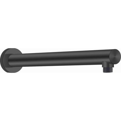 Shower Arm, Wall Mounted Shower Arm, 201 Stainless Steel Round Shower Extension, Rain Shower Head Extension (Black 40mm) (1/5)