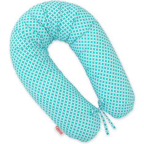Baumwollkissenbezug für das Schwangerschaftskissen Longer - Mini-Rosette Mint (1/4)