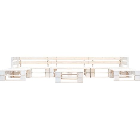 Maison Exclusive - Set Divani da Giardino su Pallet 6 pz in Legno Bianco