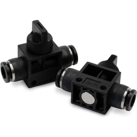 5 pièces 10mm Tubes OD Vanne à bille de contrôle du , XU,débit d'air Raccord union pneumatique droit Push To Connect -