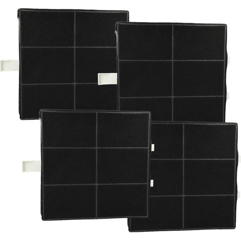 vhbw 4x Aktivkohlefilter kompatibel mit Gaggenau AA260112, AA269812 Dunstabzugshaube - 22,2 x 22,2 x 2,4 cm