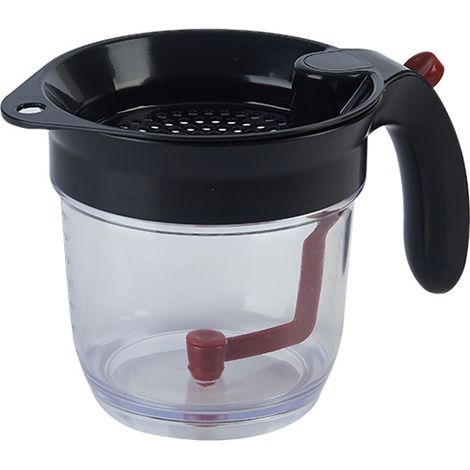 Séparateur de graisse, pichet à graisse en plastique avec tamis intégré et échelle de mesure pour écumer la graisse des sauces et des soupes (1/5)