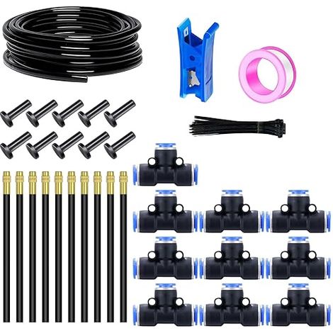 Garden Irrigation System, Black Irrigation System Kit with Nozzle, Automatic Garden Irrigation System, Watering for Garden, Yard, Lawn, Greenhouse (1/5)