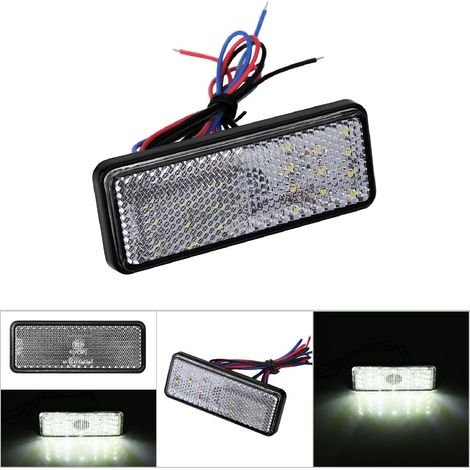Phare arrière LED rectangle universel pour scooter et moto - Feu stop et clignotant blanc (1/5)